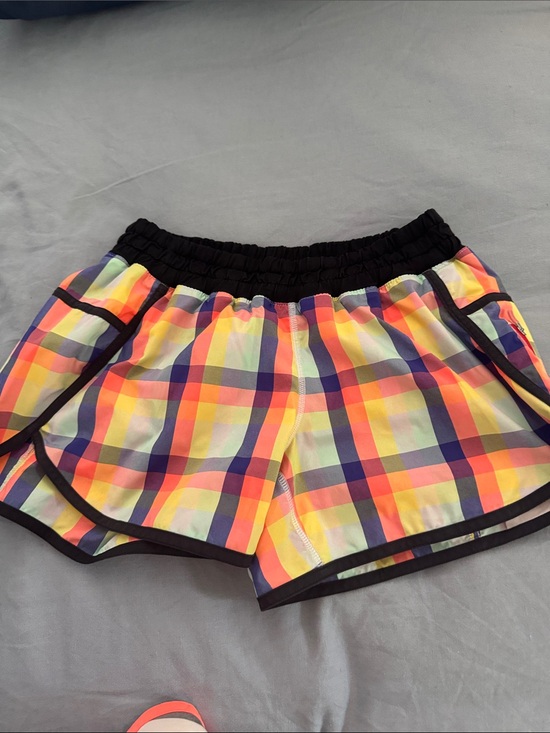 lululemon athletica Pants - lululemon Neon Plaid Tracker 5 sho Athletic Shorts with liner 4” inseam